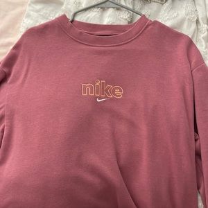 pink embroidered nike crewneck!